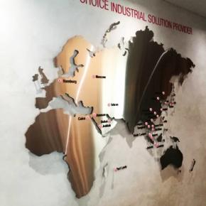 Stainless steel world map