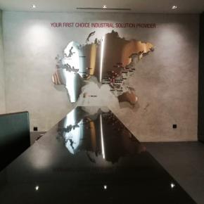 Stainless steel world map